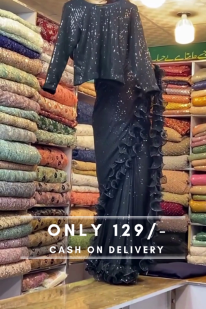 Black Saree With Baahar-e-siah Blouse