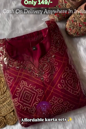 Daily Routine A line Abstract design Multicolour Soft Georgette fabric Kurti