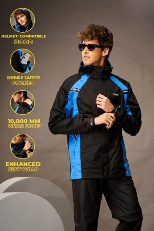 Go Hike Black & Blue Rainsuit