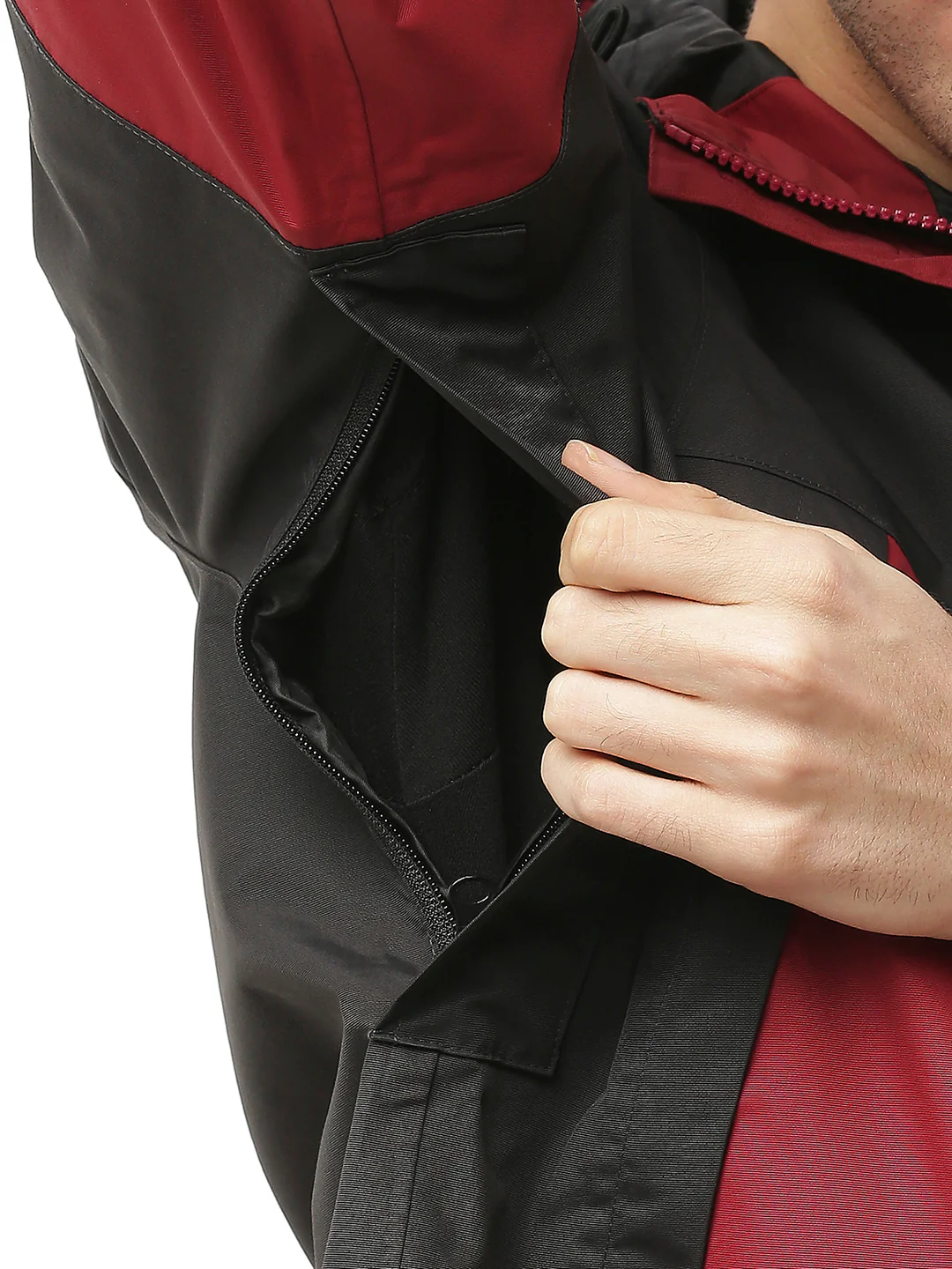 StormGuard Black Red Men's Rain Jacket - Image 7