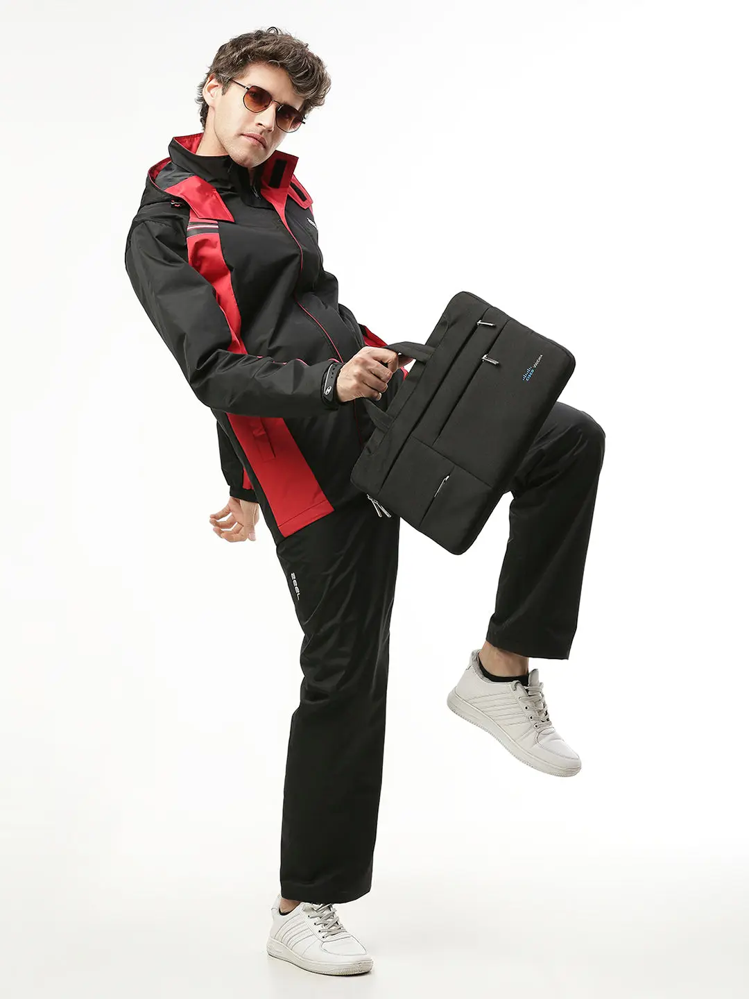 Go Hike Black & Red Rainsuit