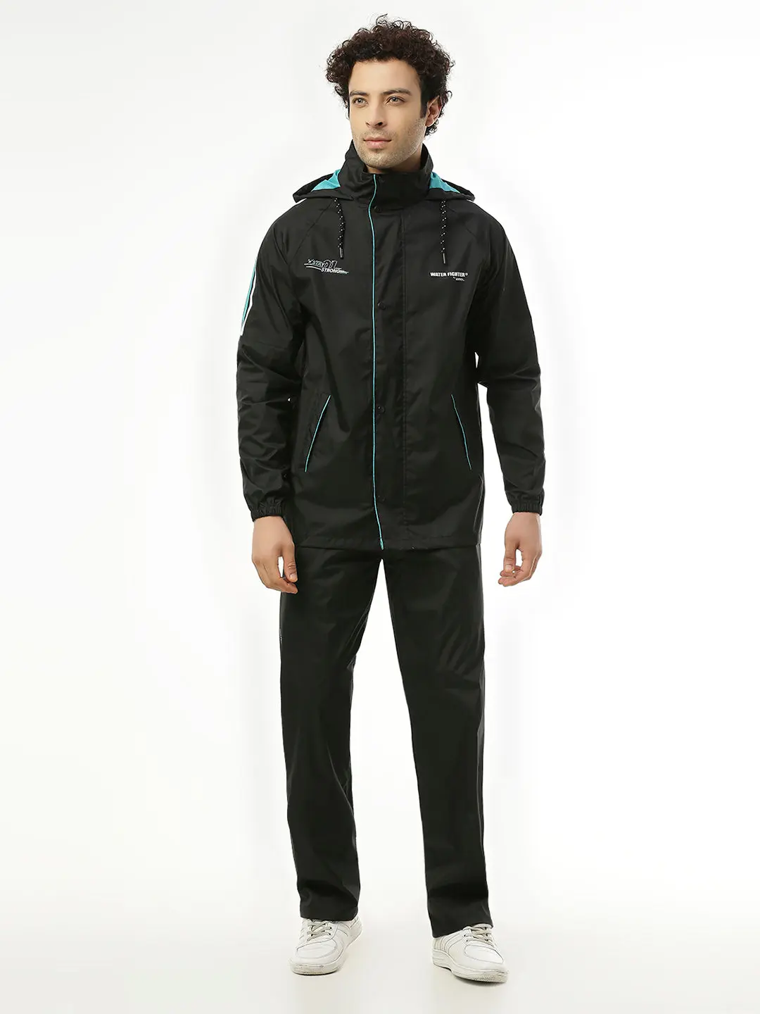 Midnight Black & Green Rainwear Set - Image 3